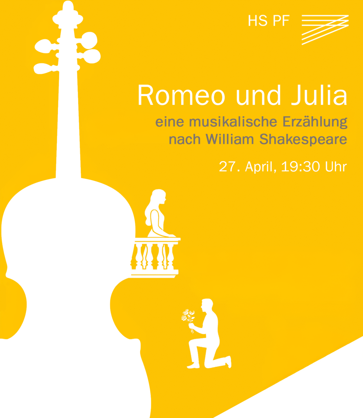 Plakat zu Romeo & Julia mit Symbolbild Balkon