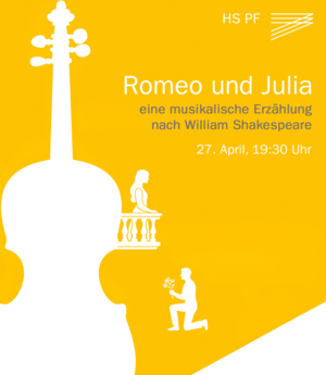 Plakat zu Romeo & Julia mit Symbolbild Balkon