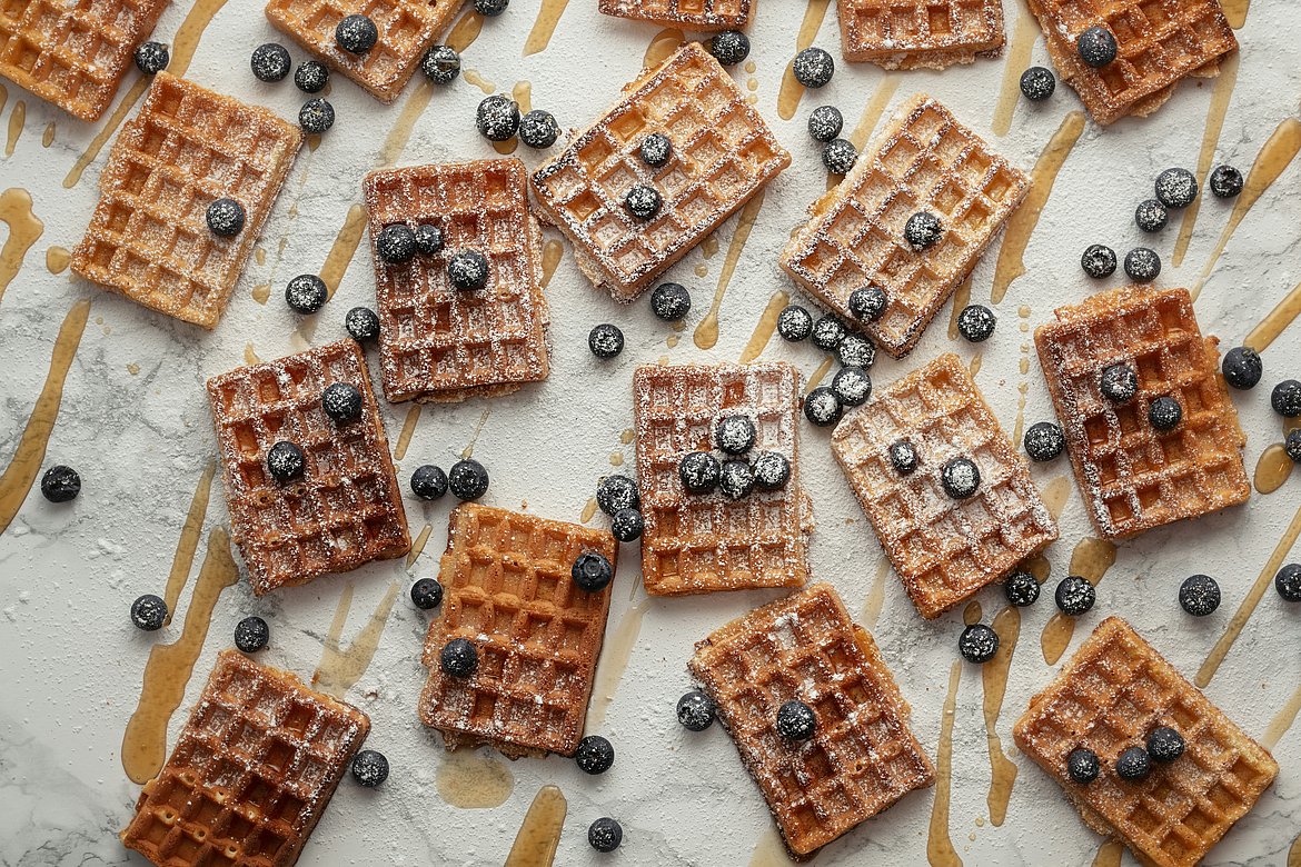 Waffel mit Blaubeeren