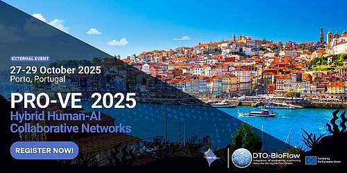 EVIDENTT-Machbarkeitsstudie mit einem Projektposter zu gerichtsfester Beweissicherung von Rechtsverstößen im Internet auf der internationalen Konferenz zu Hybrid Human-AI Collaborative Networks (PRO-VE2025) in Porto, Portugal