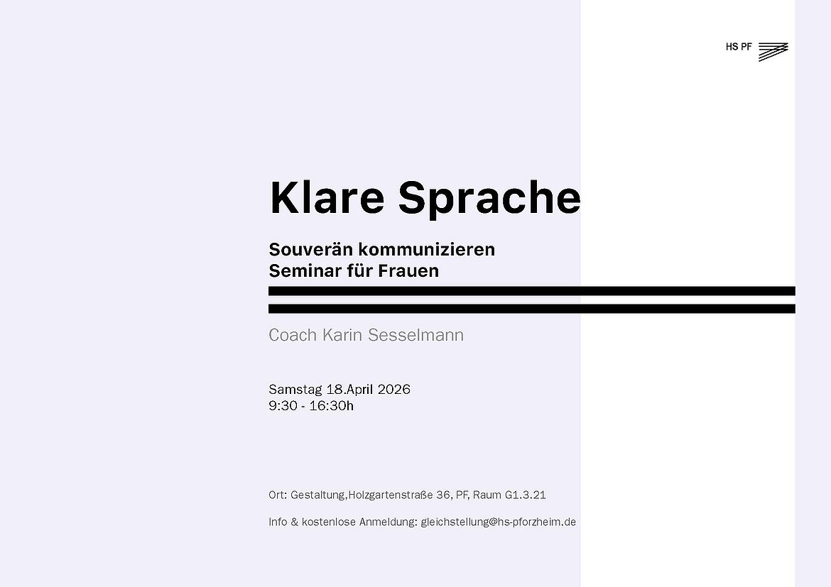 Flyer: Klare Sprache (Alle Infos dazu sind im Text vorhanden)