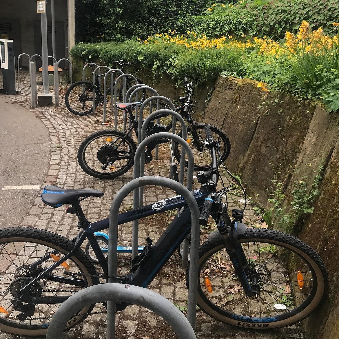 Fahrradabstellmöglichkeiten vor dem T1-Gebäude.