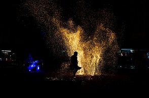 Funkenschlag bei der Feuershow