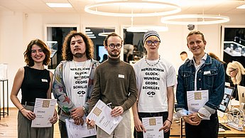 Foto von den fünf Gewinnern des BINDER Awards