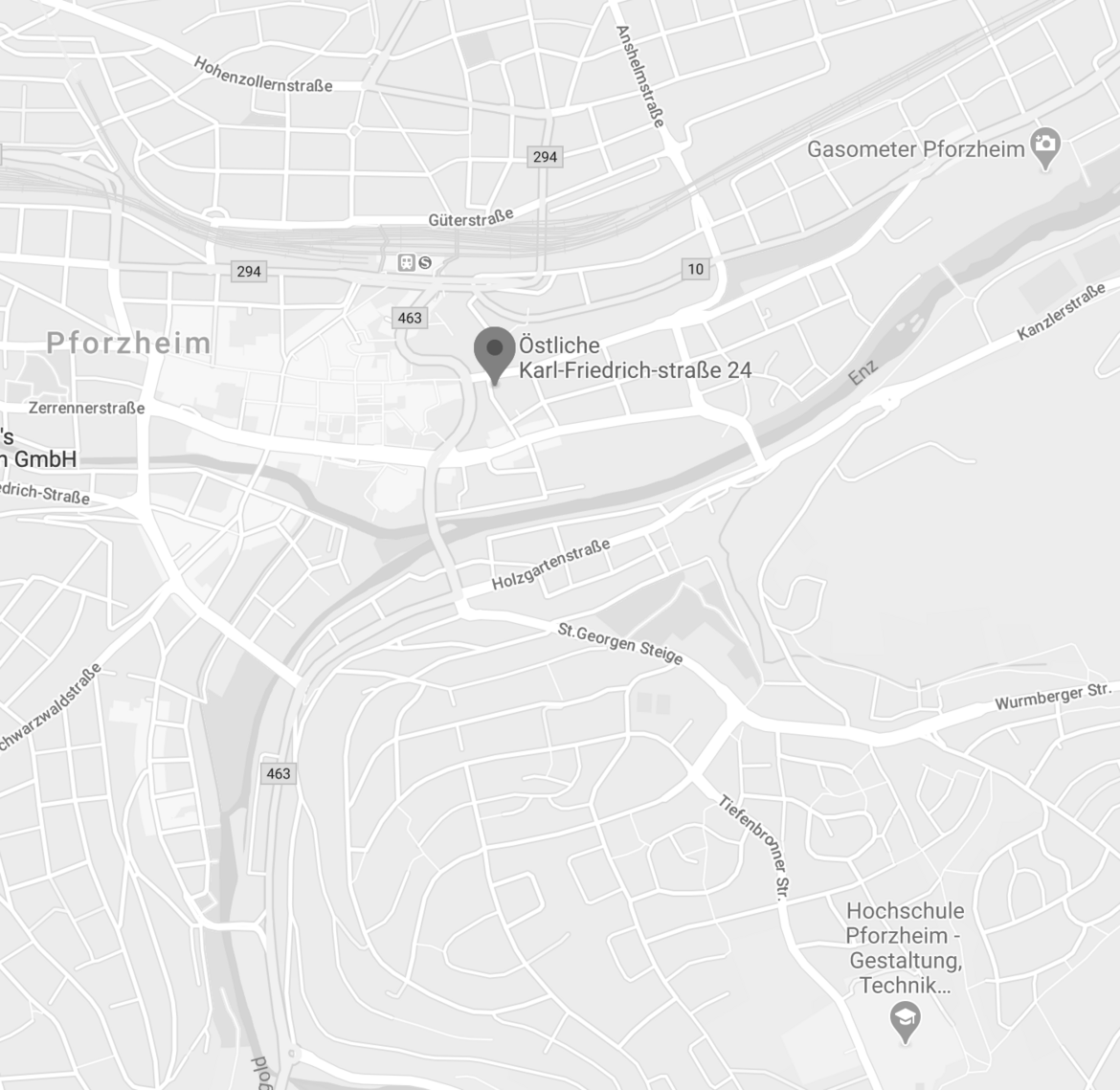 zu sehen ist ein Foto von Google Maps mit dem Standort der DFPF