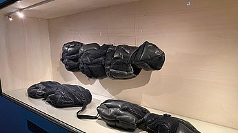 Skulpturen hinter einer Glaswand