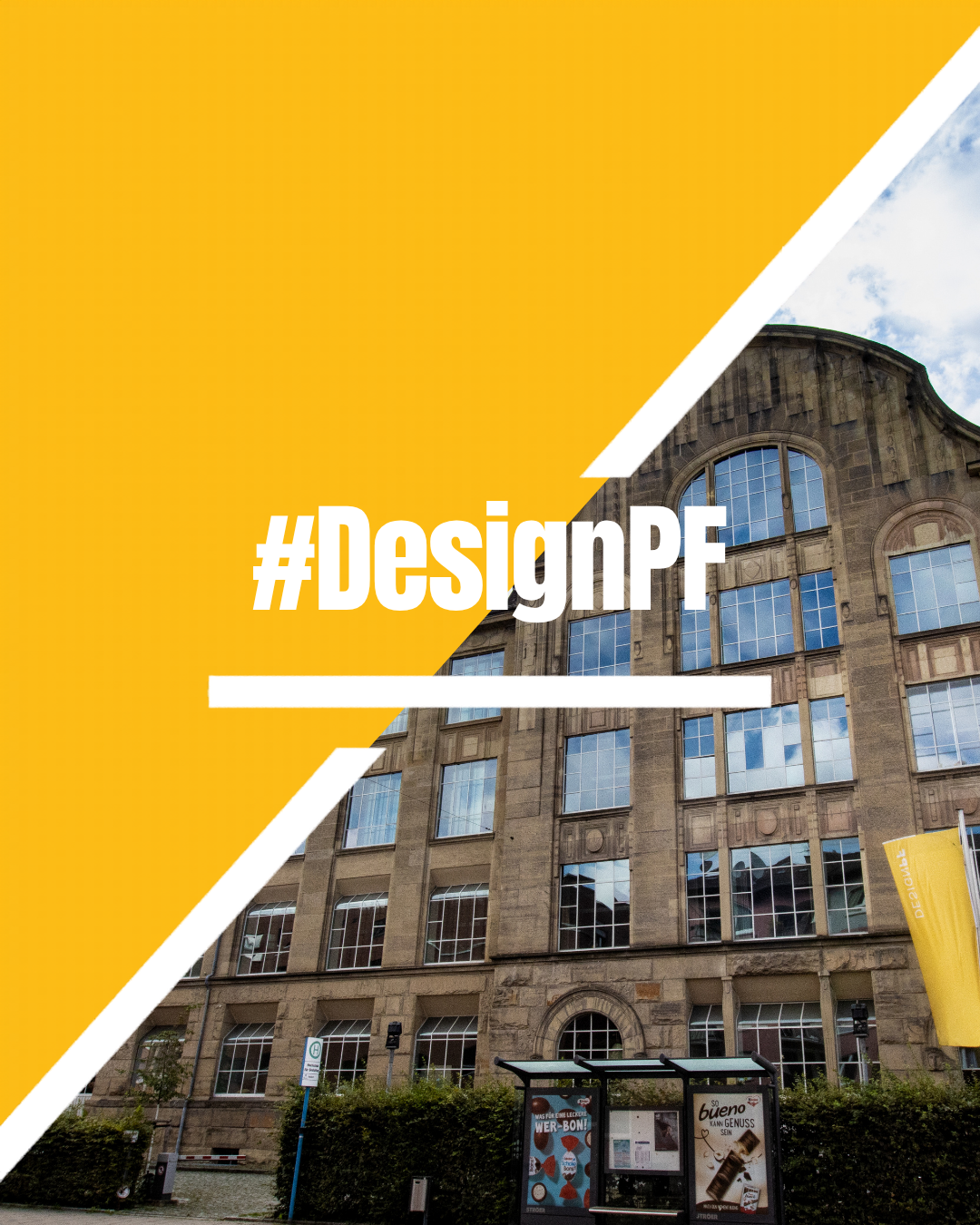 #designpf mit Bild der Fakultät für Gestaltung