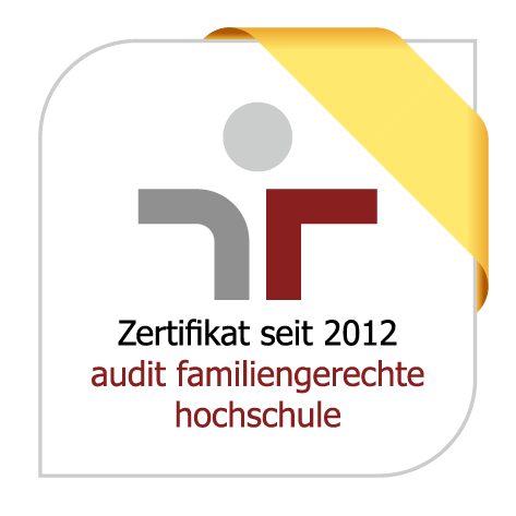 Logo für das Zertifikat "Audit familiengerechte Hochschule seit 2012"