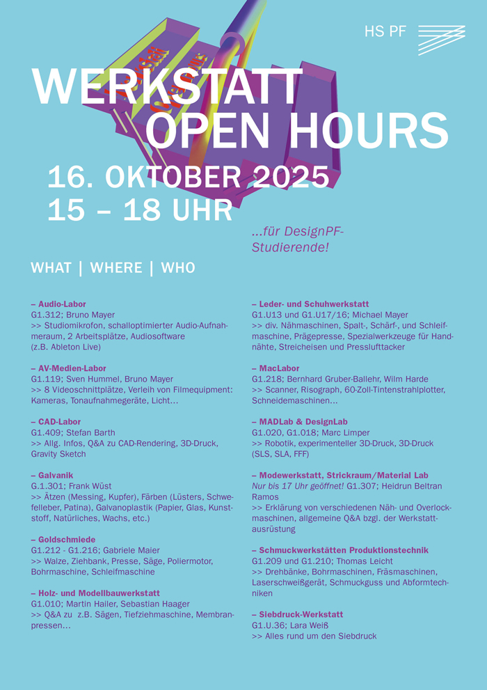 Plakat Werkstatt Open Hours 2025