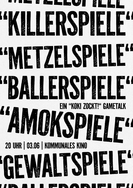 Typografisches Plakat für KoKi zockt #13